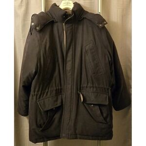 RBM Outdoor Collection Down Filled Hooded Men's Bkack Size Large L Warm  Coat